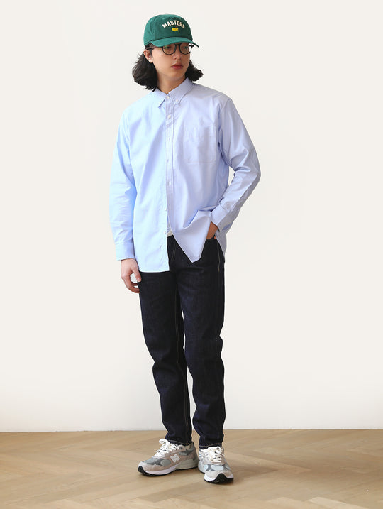 14 oz 셀비지 702 베이직 테이퍼드 진-인디고