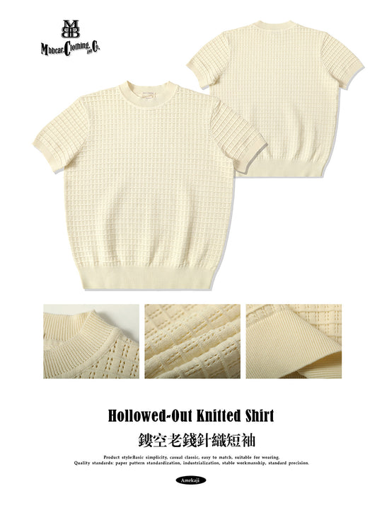 Hollowed-Out Knitted Shirt