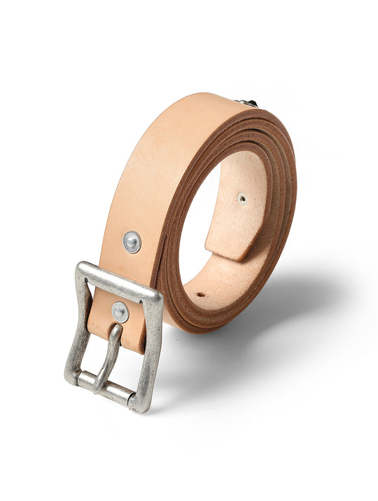 Glass Bead Rivet Belt-Natural