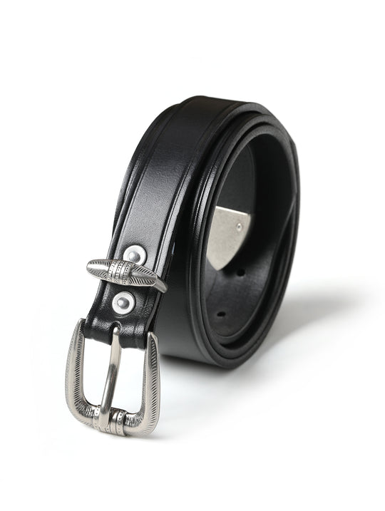 Horseshoe Pin Buckle Belt-Black