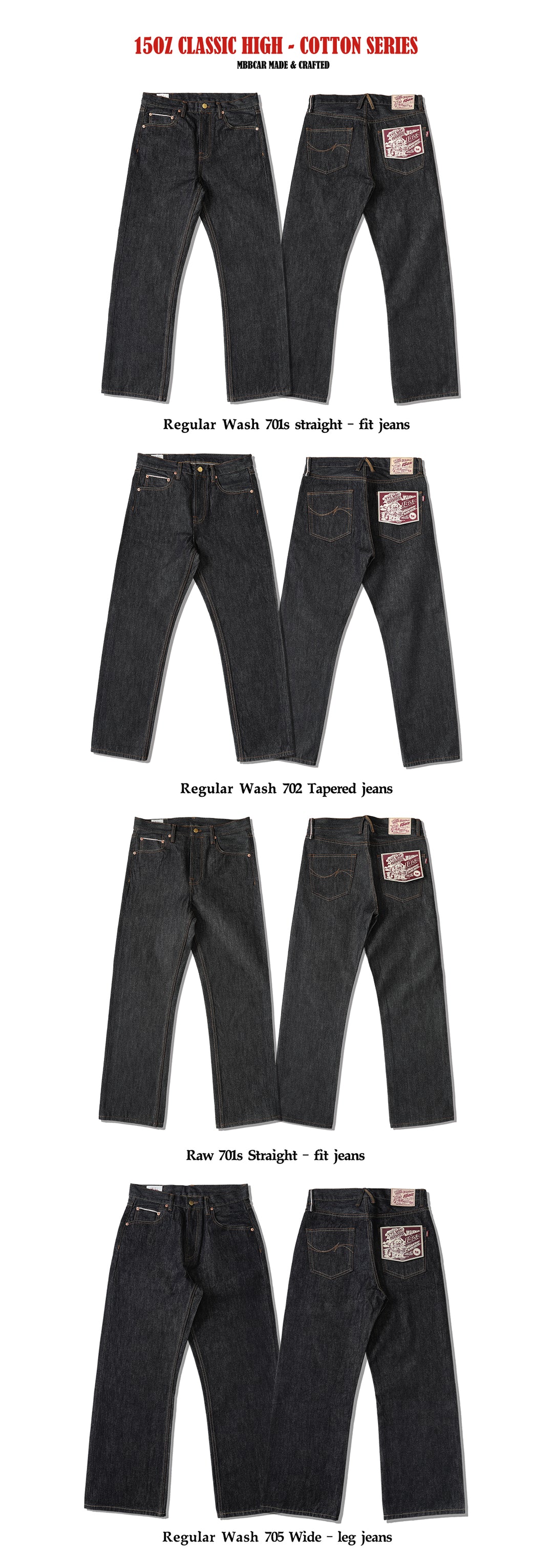 15.5OZ Classic 701 Straight-Fit jeans-Regular Wash