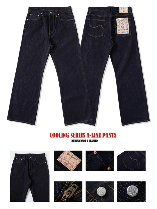 Cooling Series A-line jeans-Indigo