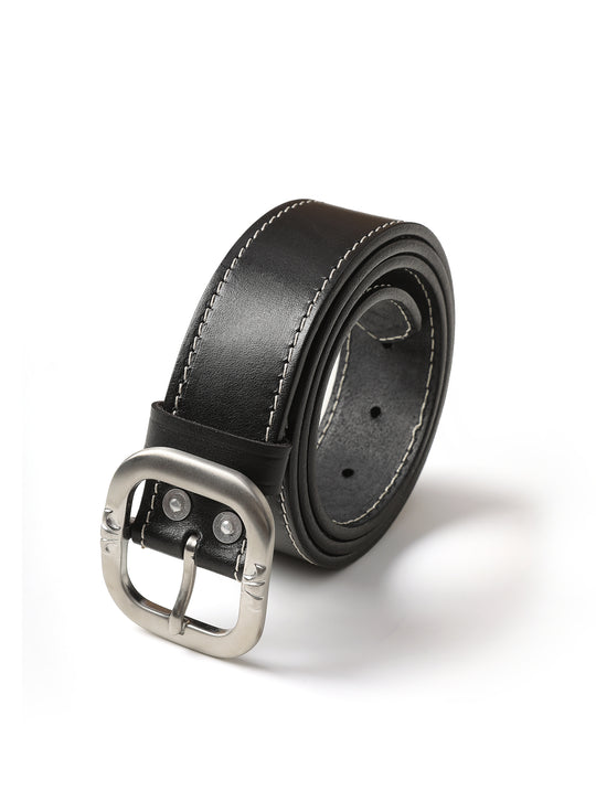 Iris Stainless Steel Pin Buckle Vintage Belt-Hand-Guided Stitching