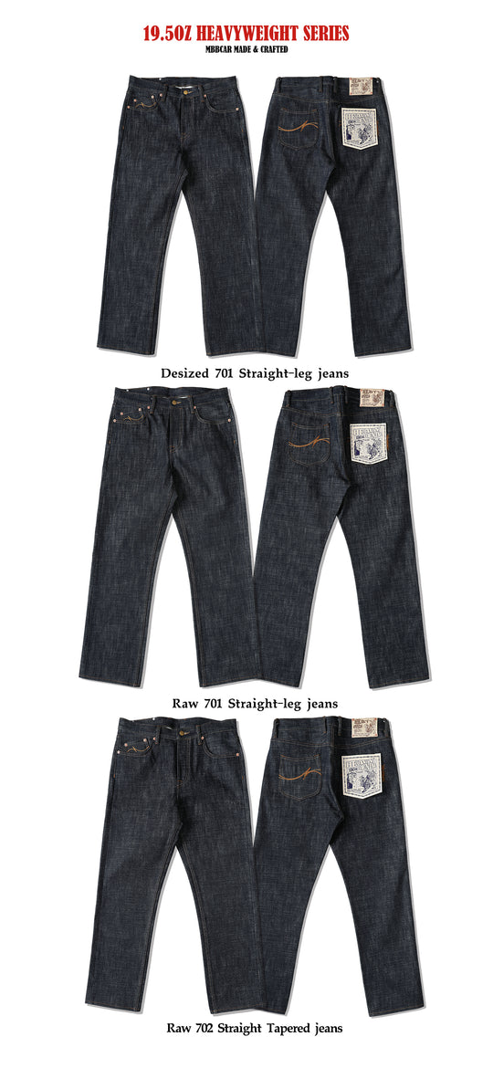 19.5OZ Heavyweight Series 702 Tapered jeans-Raw
