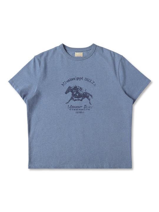 Blue Heather T-shirt-Light blue