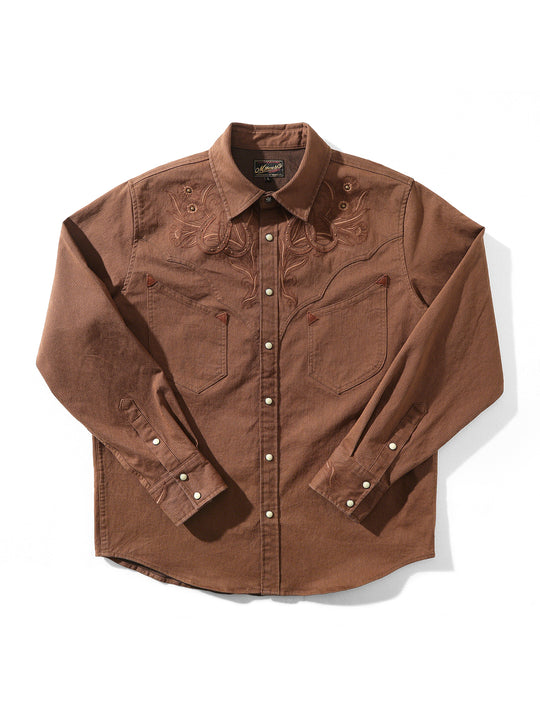 Western Series Paisley Print Rivet Yarn-Dyed Shirt