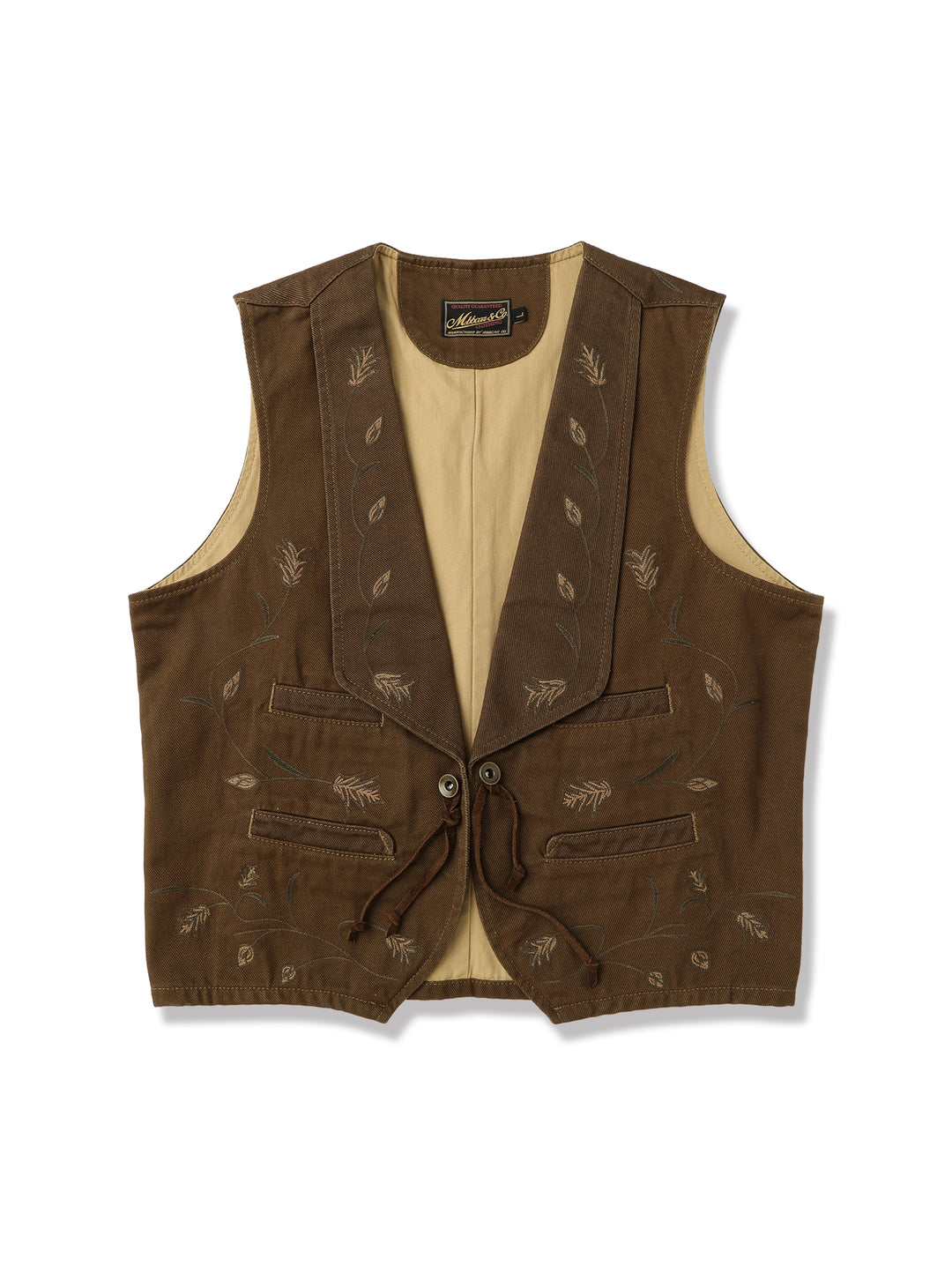 Western Series Shawl-Collar Embroidered Vest