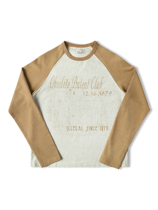 “Expired Patent Club” Raglan Sleeve T-shirt