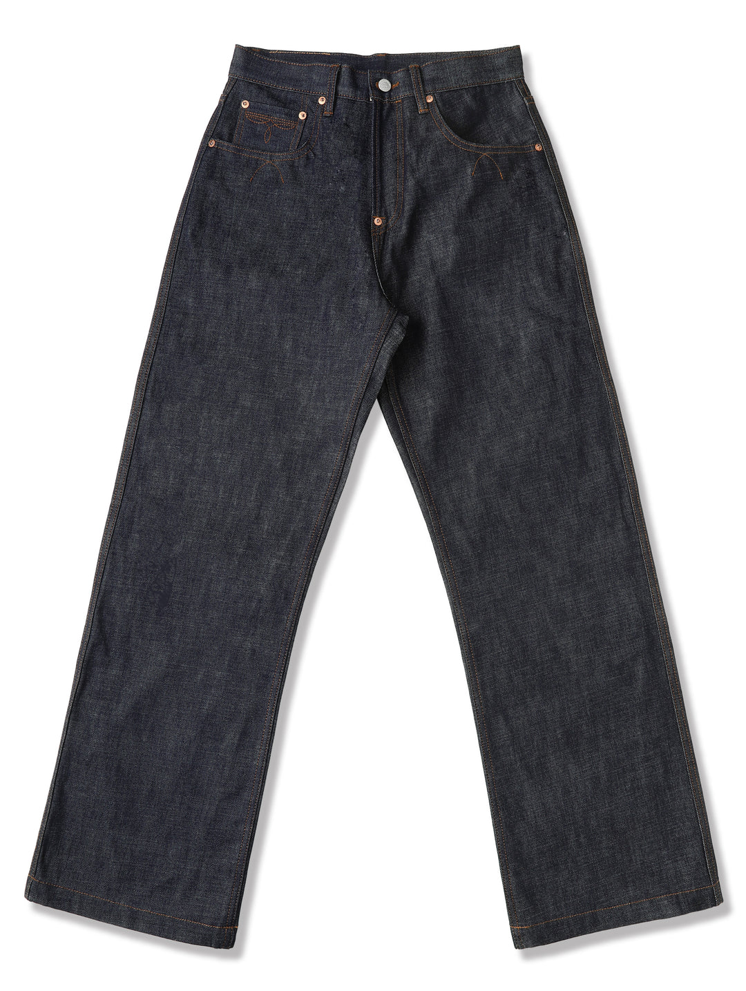 Western Series 14.9oz Houndstooth-Lined Selvedge Denim Wide-Leg jeans