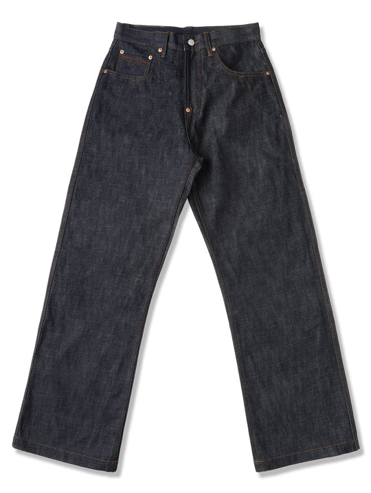 Western Series 14.9oz Houndstooth-Lined Selvedge Denim Wide-Leg jeans