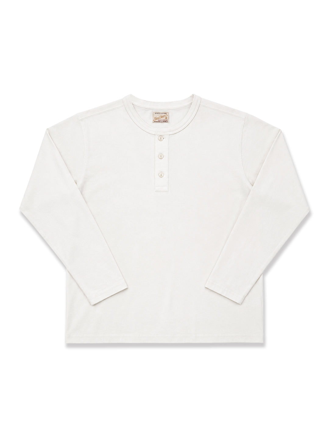 Classic Long-sleeve Henley shirt-White