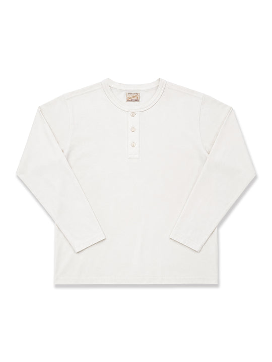 Classic Long-sleeve Henley shirt-White