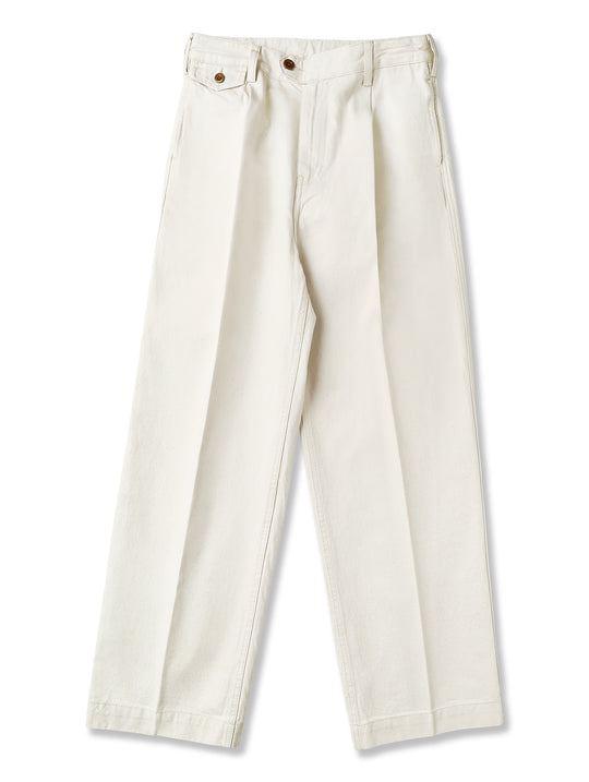 Cottonseed hull white chino jeans
