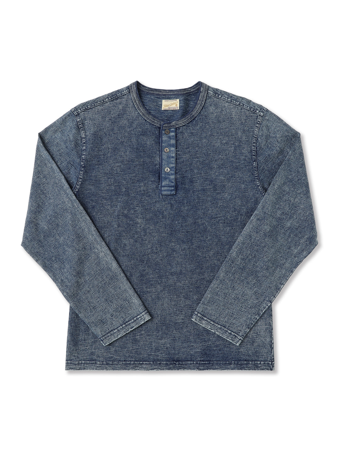 Western Series Washed Knit Denim Henley shirt