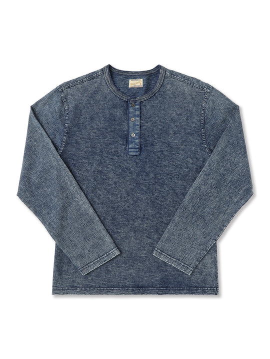 Western Series Washed Knit Denim Henley shirt