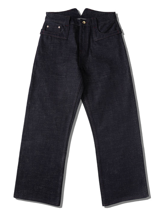 Xizang Collection Red Prayer Flag Core Wide-Leg Selvedge Denim jeans