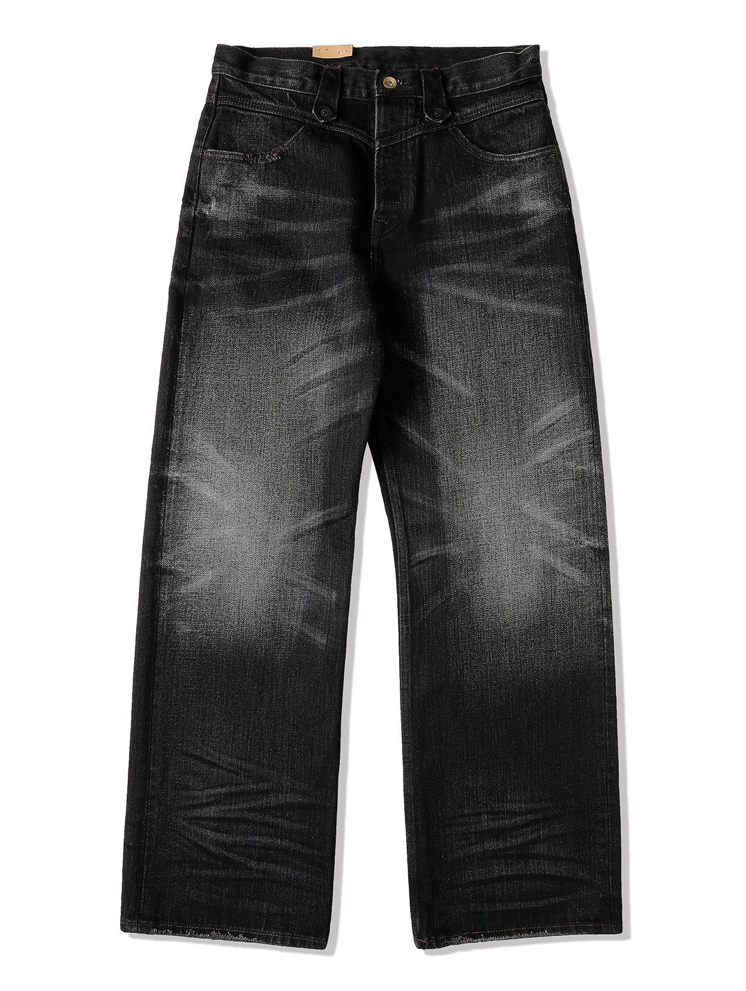 Black Swordsman Mid-Rise Wide-Leg Washed Denim jeans