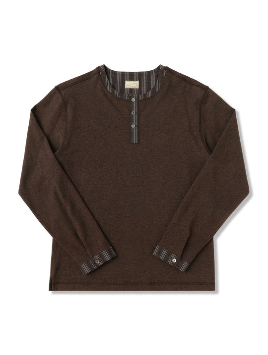 Western Series Striped Panel Henley shirt