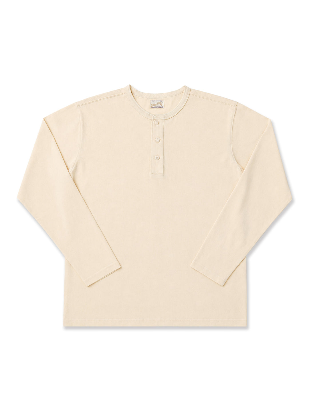 Classic Long-sleeve Henley shirt-White