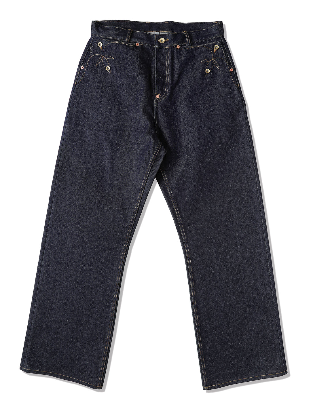 Bamboo Kasuri Series 17.7OZ Selvedge Denim Wide-Leg jeans
