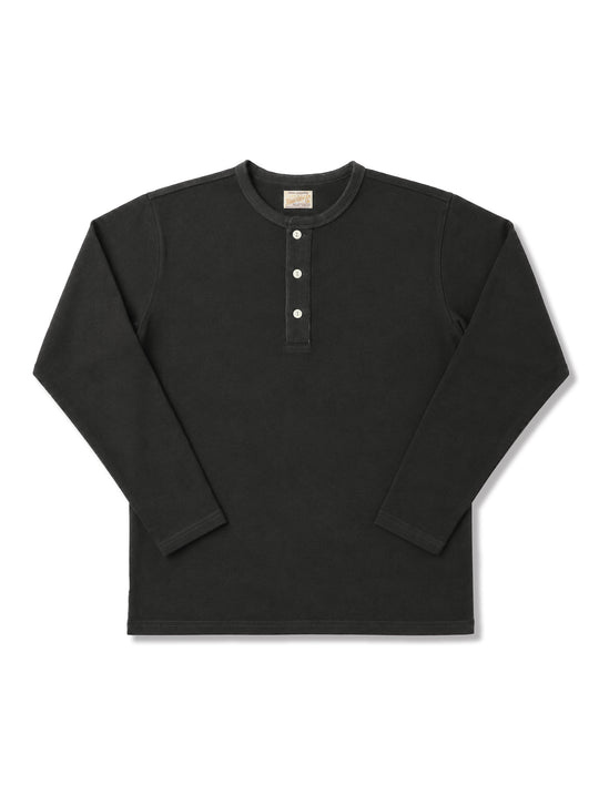 Classic Long-sleeve Henley shirt-White