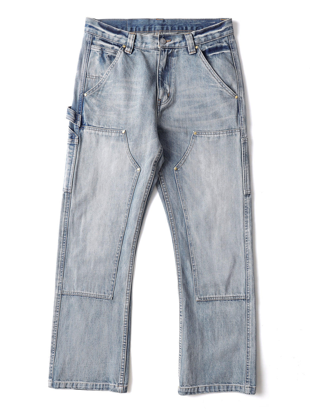 Washed Double Knee B01 Lumberjack Denim Flare Jeans