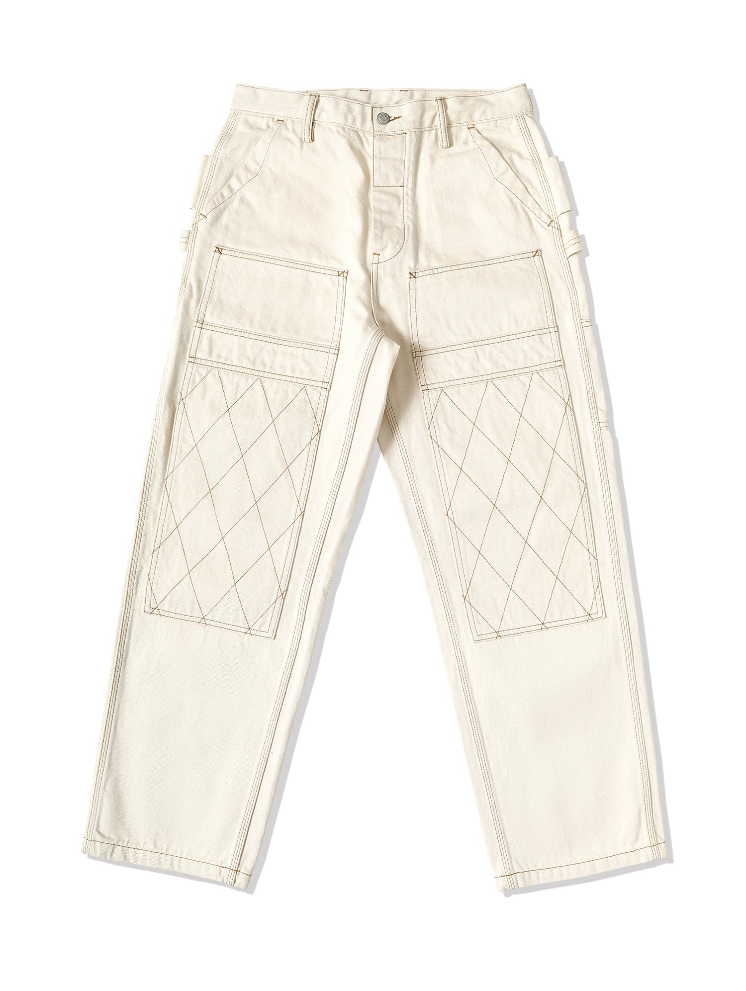 Double Knee Riding White jeans|MBBCAR|menswear
