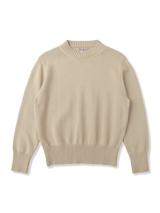 Ivy-Style Crewneck Sport Sweater-Apricot