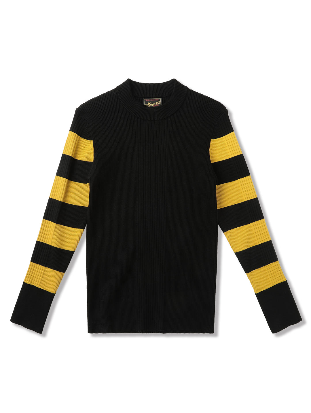 Motorcycle-Style Striped Sport Sweater