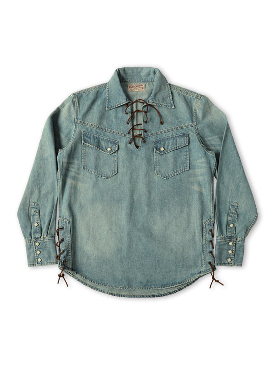 Western Series Denim Lace-Up Western shirt