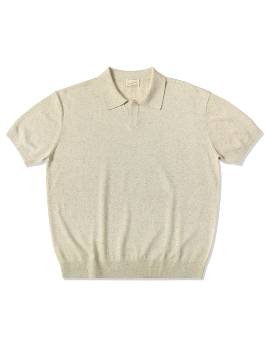 Tencel-Linen Blend Knitted Polo Shirt