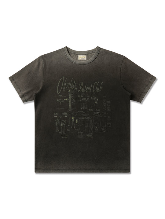 “Expired Patent Club” Washed Dark Gray T-shirt