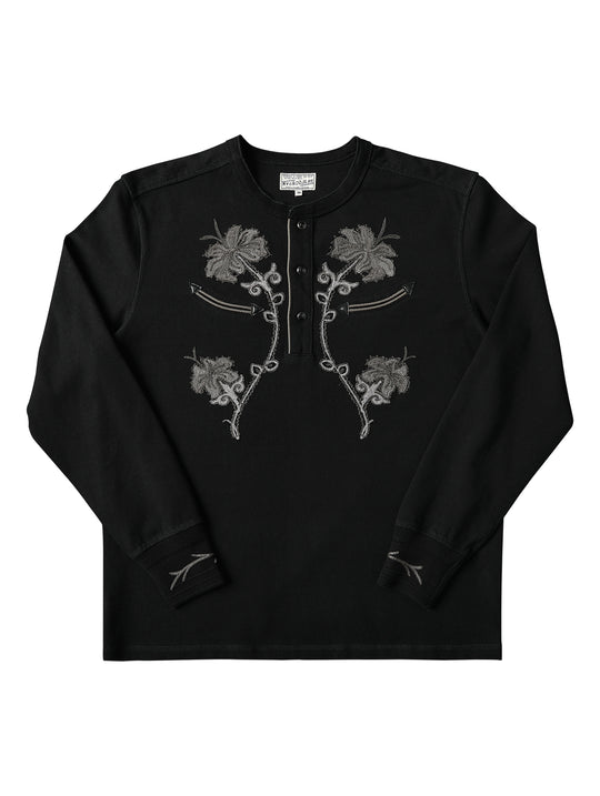 Mvc&Co. Desert Lily Embroidered Henley shirt