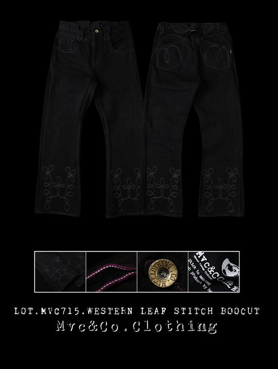 Western Embroidered Bootcut Selvedge Denim jeans