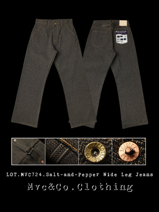 Mvc&Co. 724# Salt-and-Pepper Wide-Leg jeans