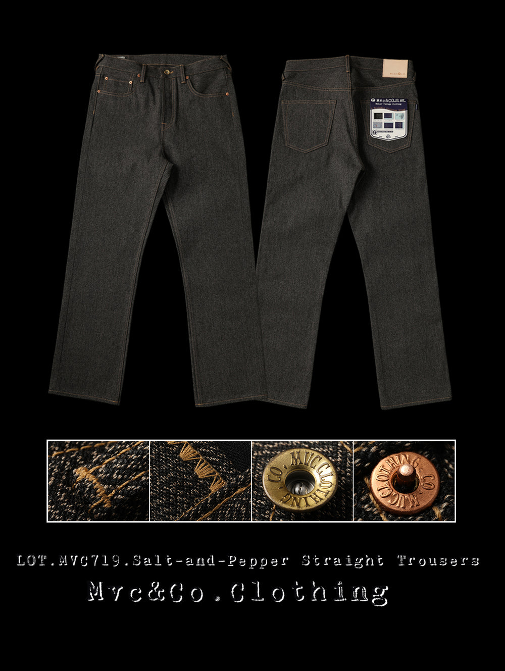 Mvc&Co. 719# Salt-and-Pepper Straight-Fit jeans