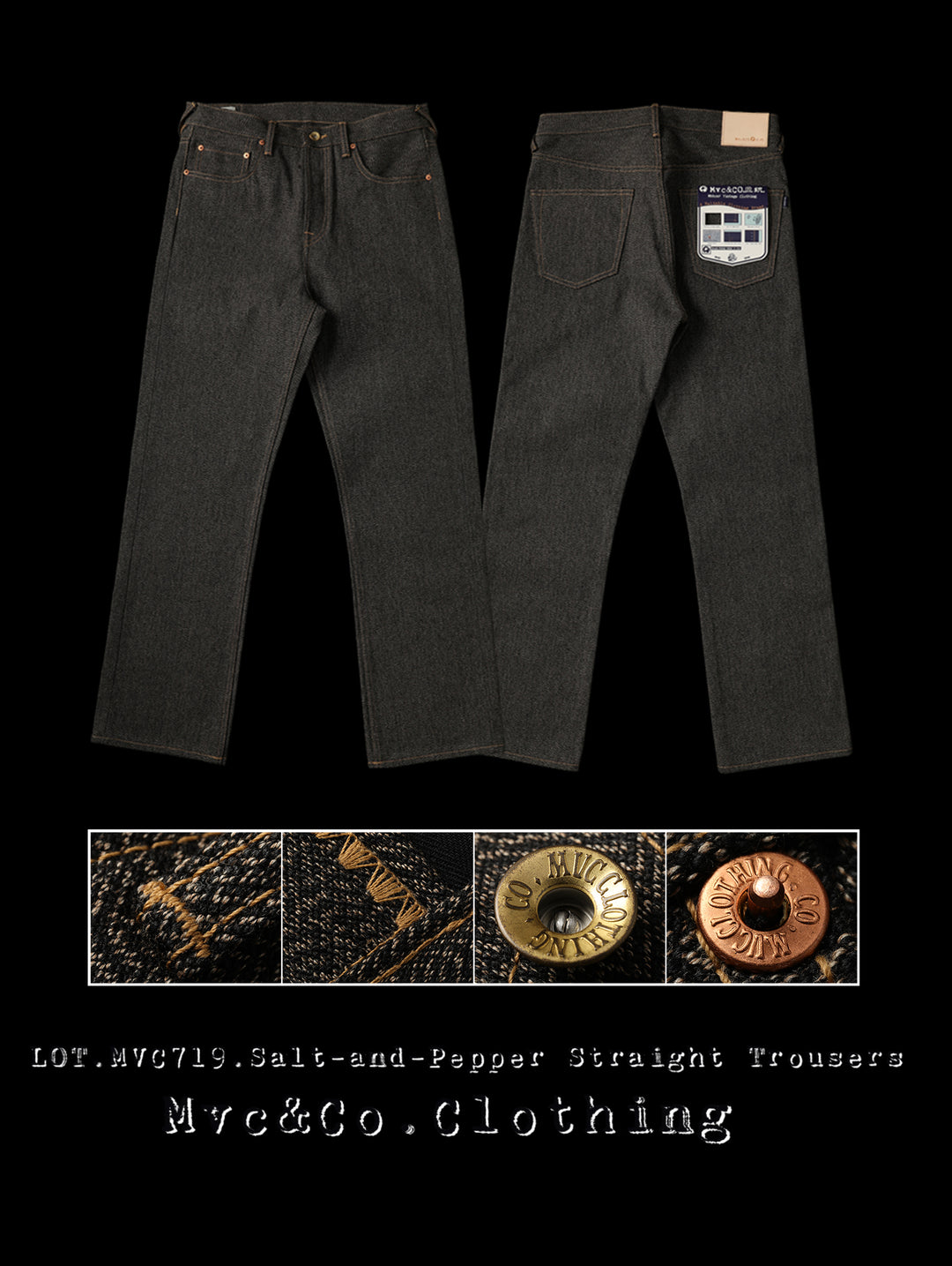 Mvc&Co. 719# Salt-and-Pepper Straight-Fit jeans