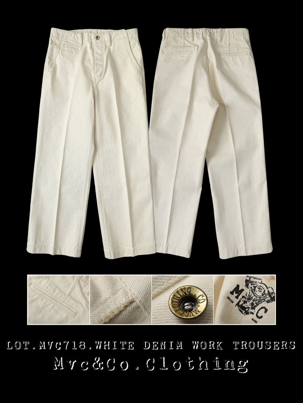 White Selvedge Denim Work jeans