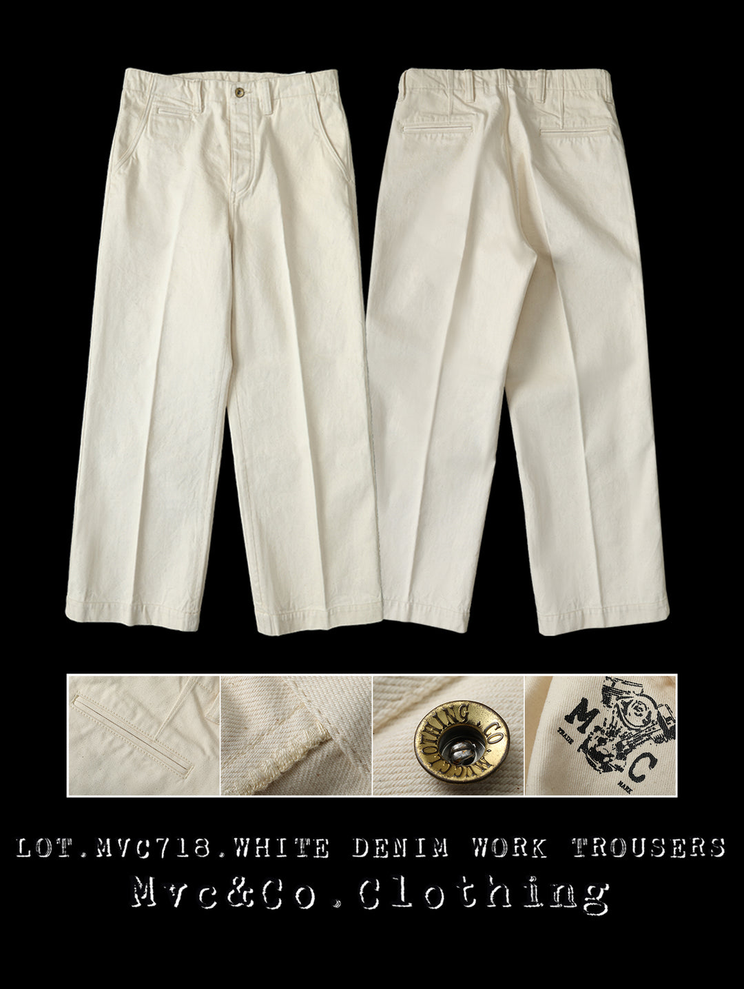 White Selvedge Denim Work jeans