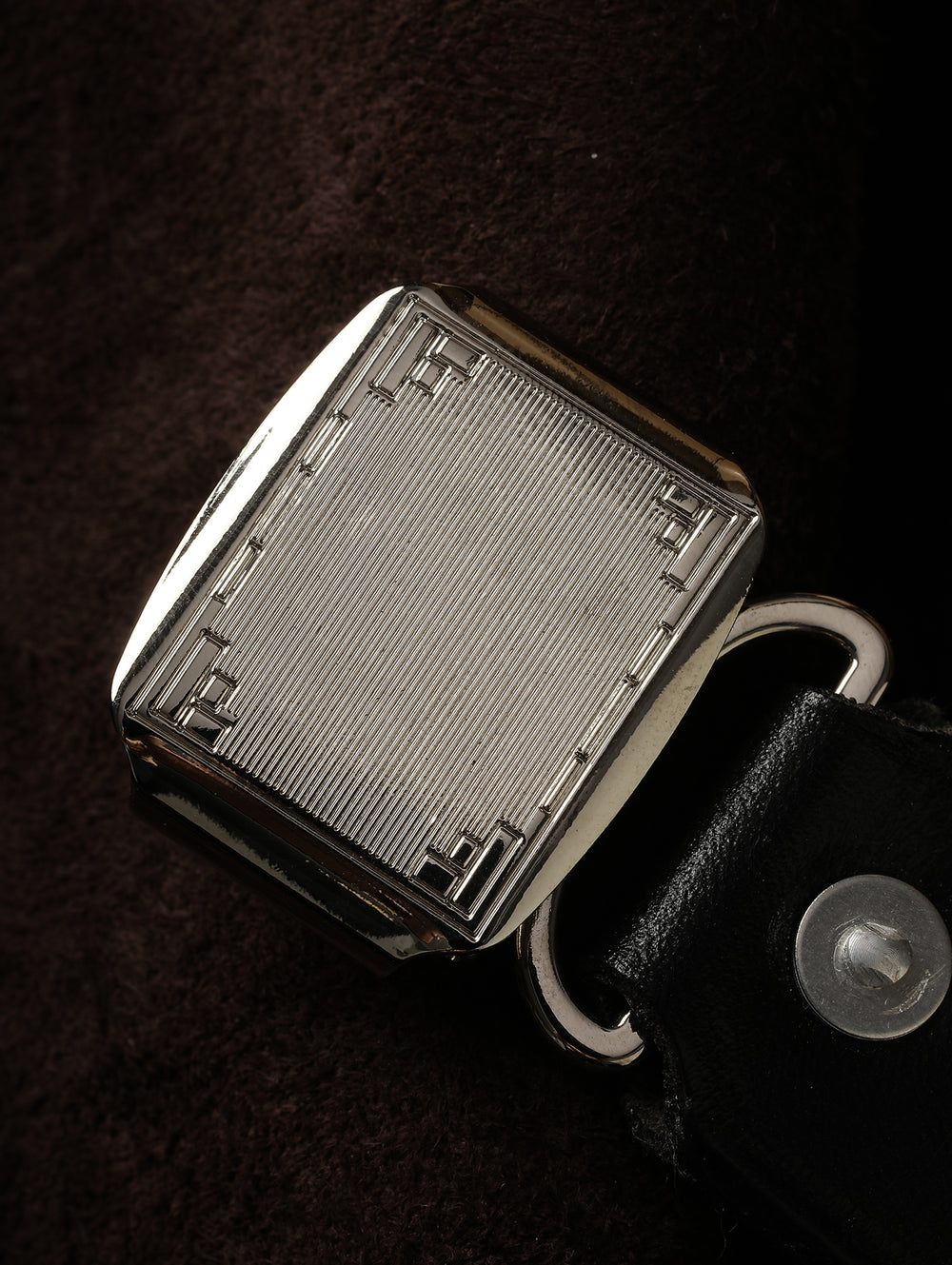 1920s Vintage Gentleman-Style Stainless Steel Hinged Buckle Belt-Silver
