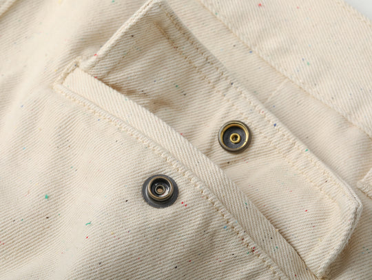 Colored-Yarn White Denim Cargo jeans