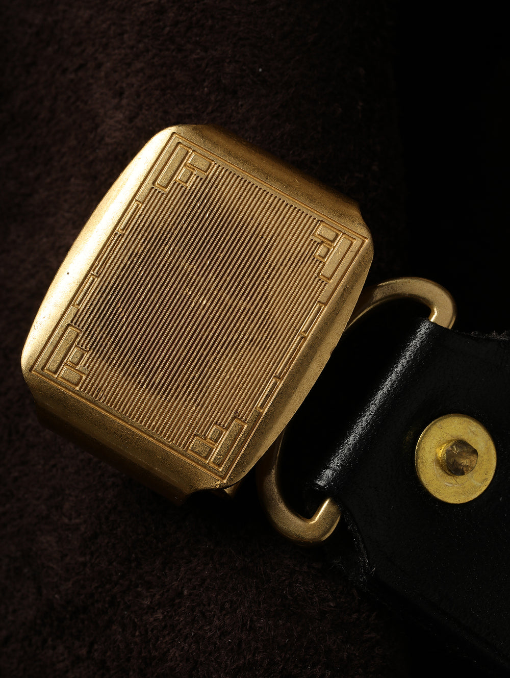 1920s Vintage Gentleman-Style Stainless Steel Hinged Buckle Belt-Gold