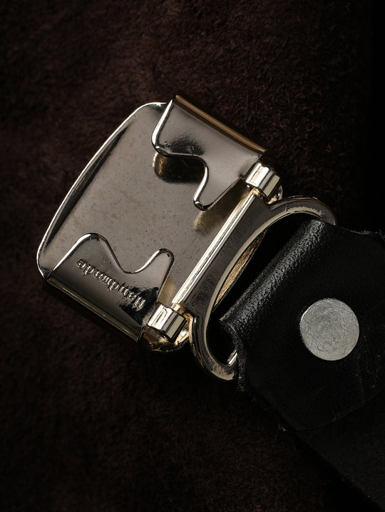 1920s Vintage Gentleman-Style Stainless Steel Hinged Buckle Belt-Silver