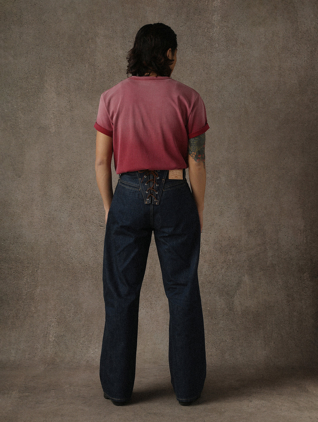 Lace-Back Selvedge Denim jeans