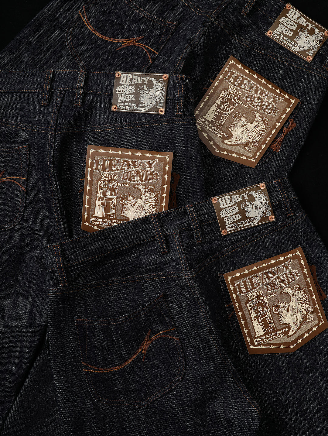22OZ Selvedge 702 Tapered jeans-Desized