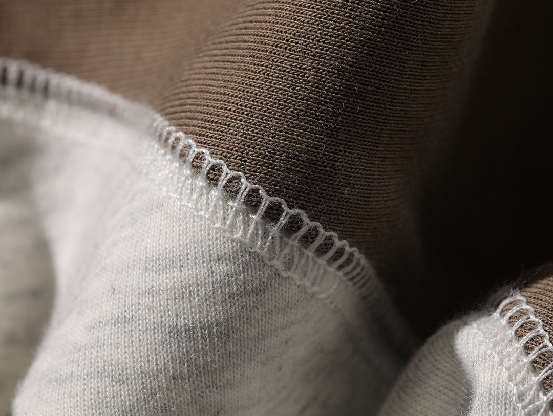 230-gram Double-yarn Henley shirt-Light Grey