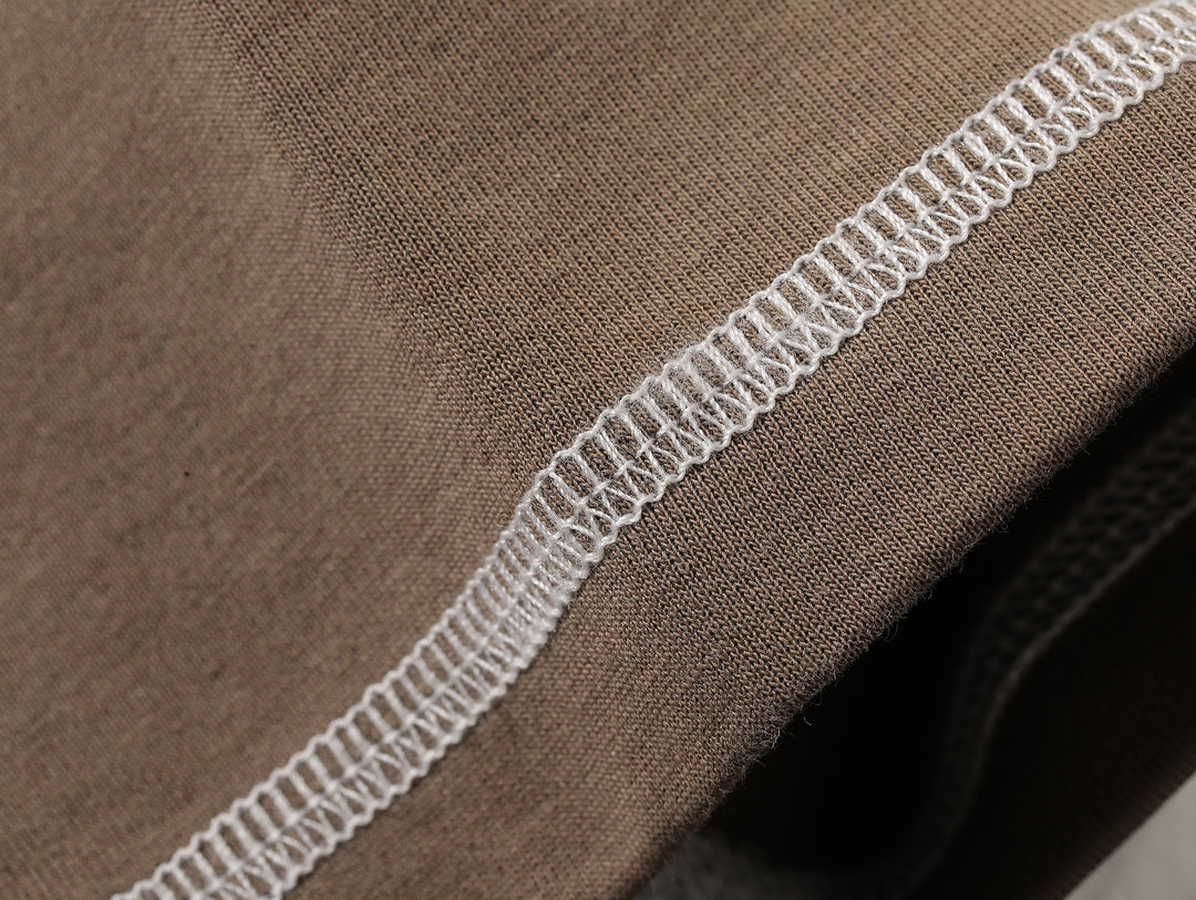 230-gram Double-yarn Henley shirt-Light Grey