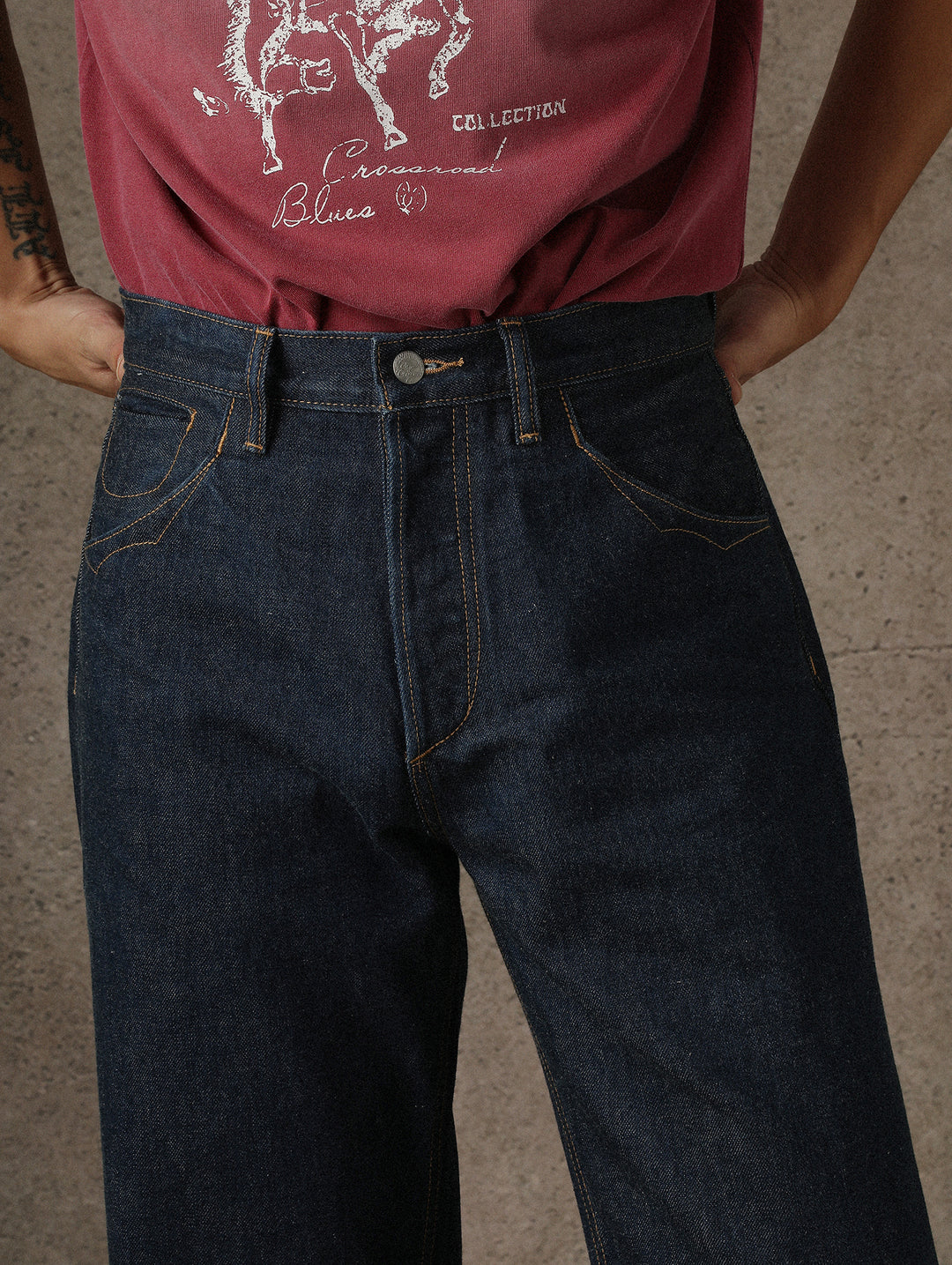 Lace-Back Selvedge Denim jeans
