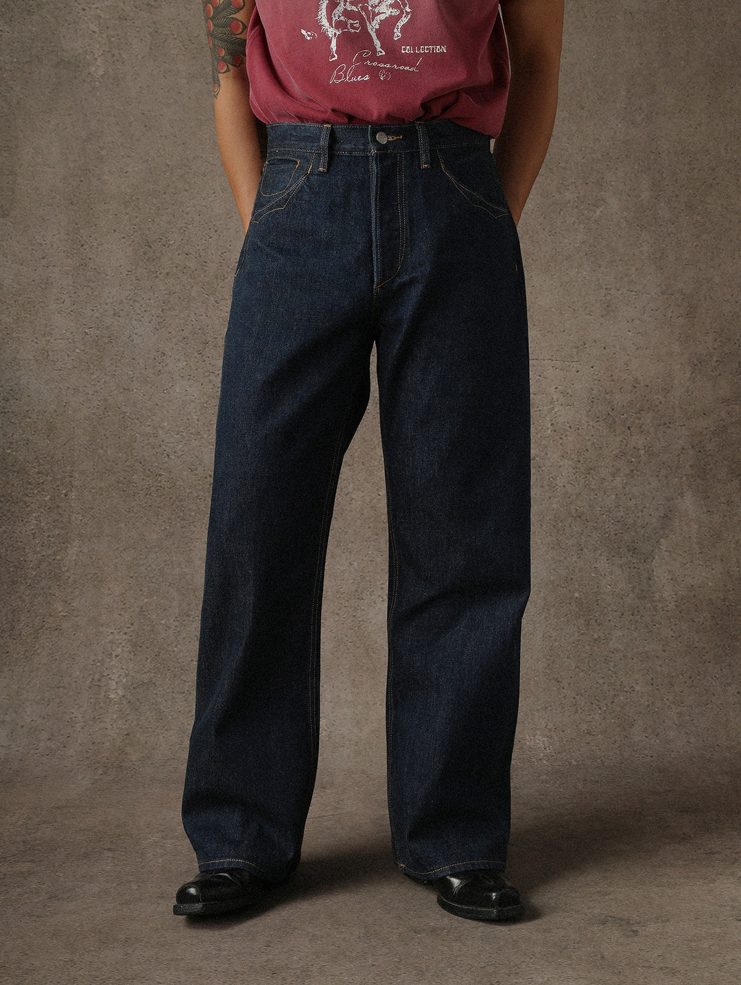 Lace-Back Selvedge Denim jeans