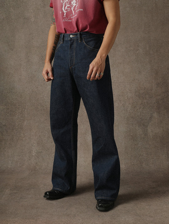 Lace-Back Selvedge Denim jeans